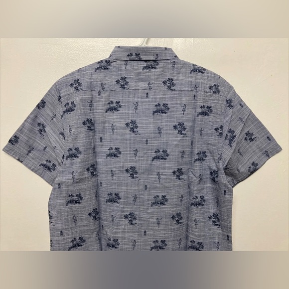 Flag & Anthem Mens Hawaii Shirt Button Up Adult Medium Navy Blue Lightweight NWT - Picture 5 of 13